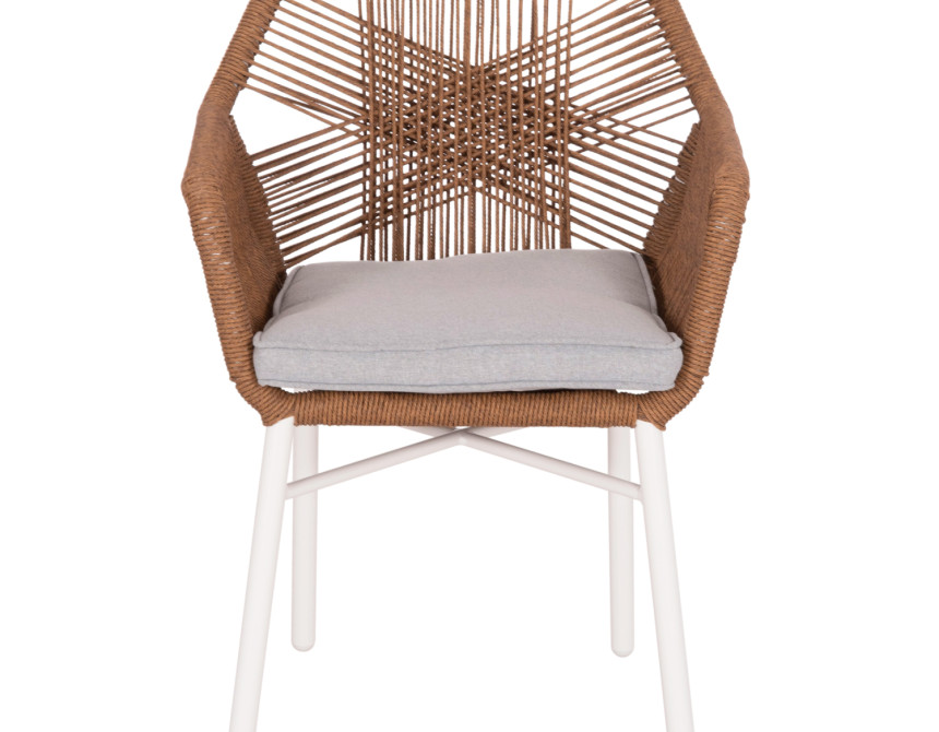 ΠΟΛΥΘΡΟΝΑ TOPIN HM6048.11 ΑΛΟΥΜΙΝΙΟ ΛΕΥΚΟ-P.E. RATTAN ΜΠΕΖ 59x63x81Υεκ