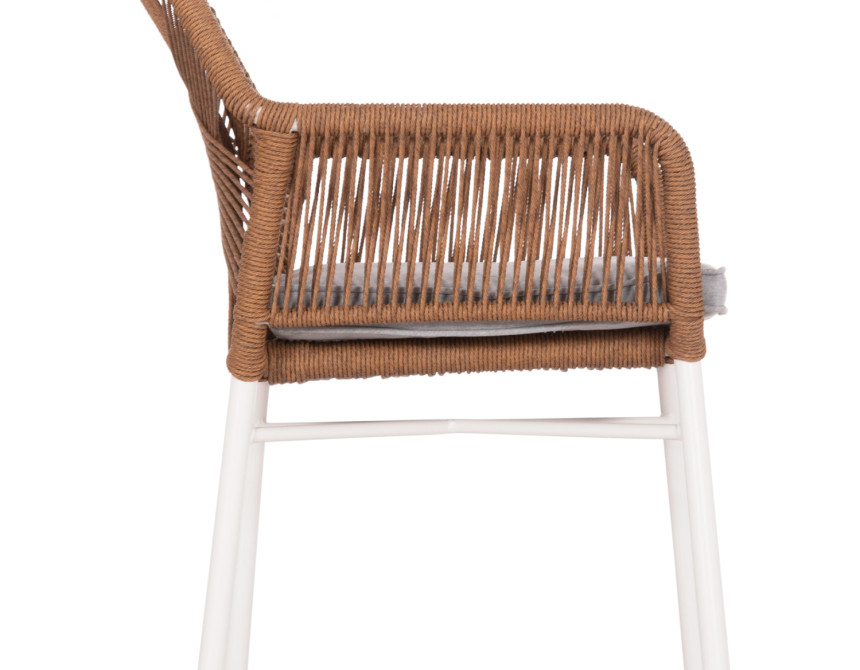 ΠΟΛΥΘΡΟΝΑ TOPIN HM6048.11 ΑΛΟΥΜΙΝΙΟ ΛΕΥΚΟ-P.E. RATTAN ΜΠΕΖ 59x63x81Υεκ