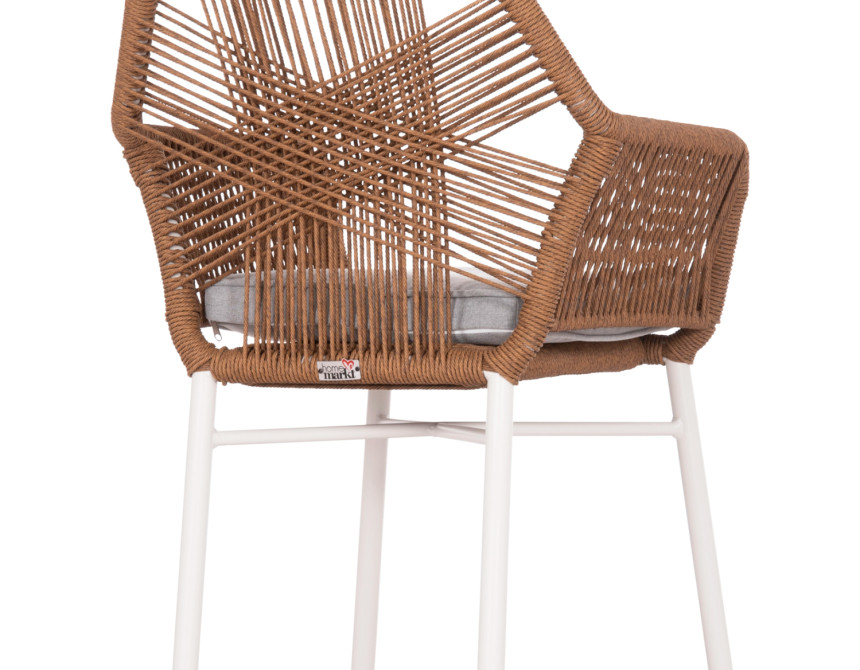 ΠΟΛΥΘΡΟΝΑ TOPIN HM6048.11 ΑΛΟΥΜΙΝΙΟ ΛΕΥΚΟ-P.E. RATTAN ΜΠΕΖ 59x63x81Υεκ