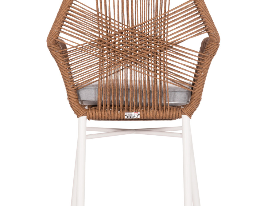 ΠΟΛΥΘΡΟΝΑ TOPIN HM6048.11 ΑΛΟΥΜΙΝΙΟ ΛΕΥΚΟ-P.E. RATTAN ΜΠΕΖ 59x63x81Υεκ