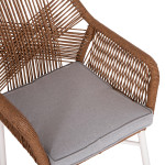 ΠΟΛΥΘΡΟΝΑ TOPIN HM6048.11 ΑΛΟΥΜΙΝΙΟ ΛΕΥΚΟ-P.E. RATTAN ΜΠΕΖ 59x63x81Υεκ