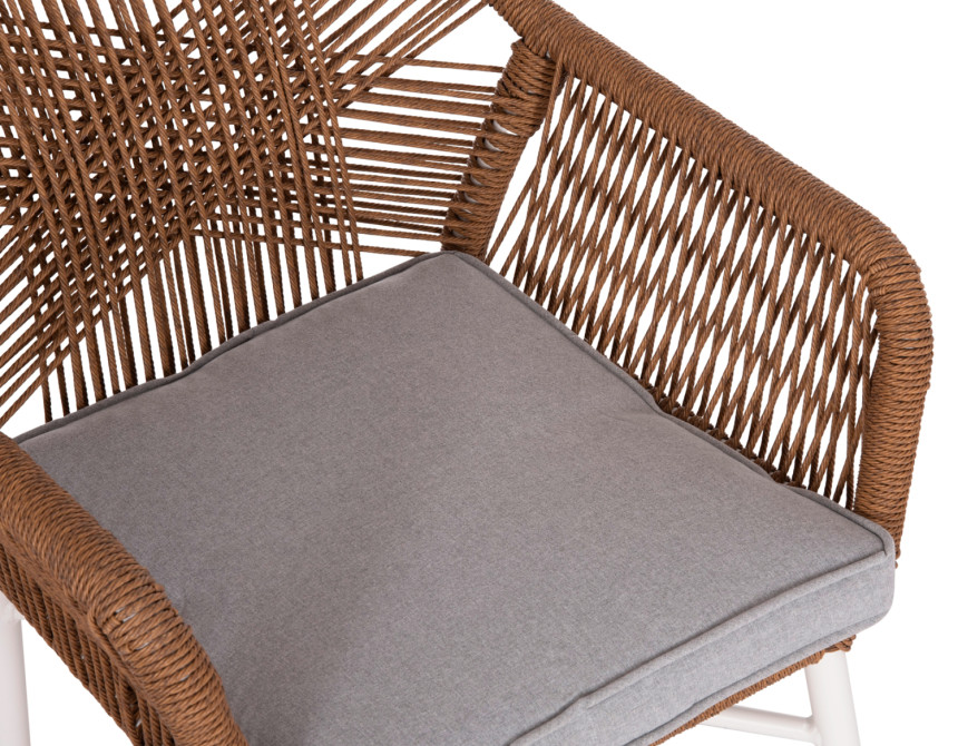 ΠΟΛΥΘΡΟΝΑ TOPIN HM6048.11 ΑΛΟΥΜΙΝΙΟ ΛΕΥΚΟ-P.E. RATTAN ΜΠΕΖ 59x63x81Υεκ
