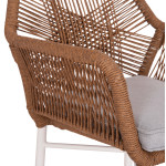 ΠΟΛΥΘΡΟΝΑ TOPIN HM6048.11 ΑΛΟΥΜΙΝΙΟ ΛΕΥΚΟ-P.E. RATTAN ΜΠΕΖ 59x63x81Υεκ