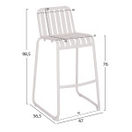 ΣΚΑΜΠΟ ΜΠΑΡ ΑΛΟΥΜΙΝΙΟΥ RACHEL HM6341.02 ΛΕΥΚΟ 47x56,5x98,5Υεκ.