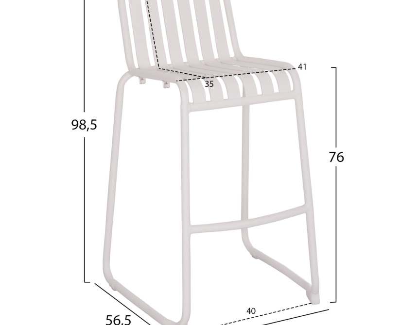 ΣΚΑΜΠΟ ΜΠΑΡ ΑΛΟΥΜΙΝΙΟΥ RACHEL HM6341.02 ΛΕΥΚΟ 47x56,5x98,5Υεκ.