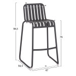ΣΚΑΜΠΟ ΜΠΑΡ ΑΛΟΥΜΙΝΙΟΥ RACHEL HM6341.01 ΓΚΡΙ 47x56,5x98,5Υεκ.