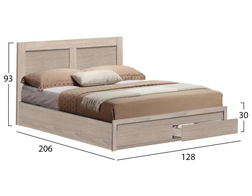 ΚΡΕΒΑΤΙ CAPRI HM665.02 ΜΕ 2 ΣΥΡΤΑΡΙΑ ΜΕΛΑΜΙΝΗ SONAMA ΓΙΑ ΣΤΡΩΜΑ 120x200εκ.