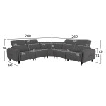 ΓΩΝΙΑΚΟΣ ΚΑΝΑΠΕΣ ΜΕ RECLINE ORACLE HM3290.01 ΓΚΡΙ ΥΦΑΣΜΑ 293x293x98Υεκ.