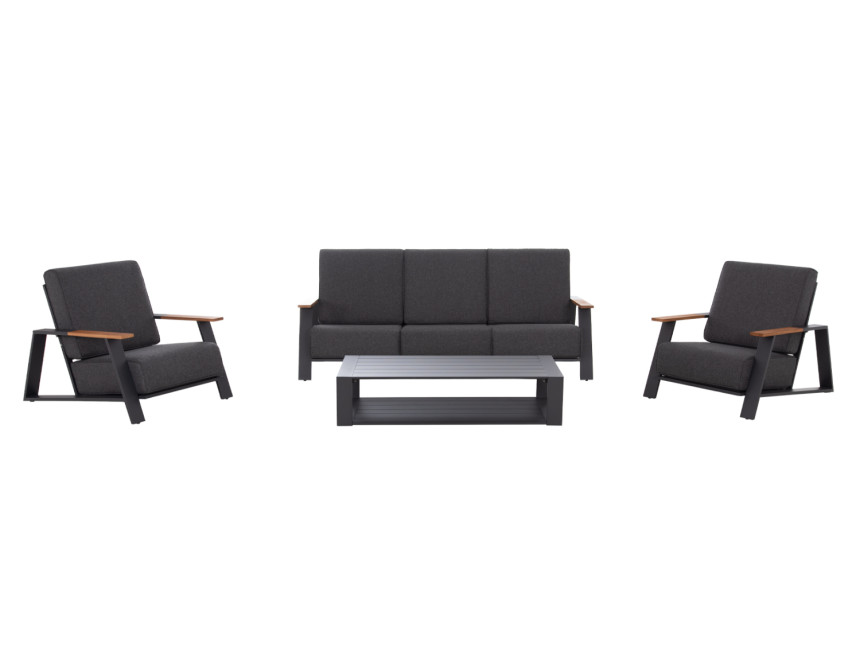 ΣΕΤ ΣΑΛΟΝΙ 4ΤΜΧ LAITH HM6551.01 ΑΛΟΥΜΙΝΙΟ & ΜΑΞΙΛΑΡΙΑ ΓΚΡΙ