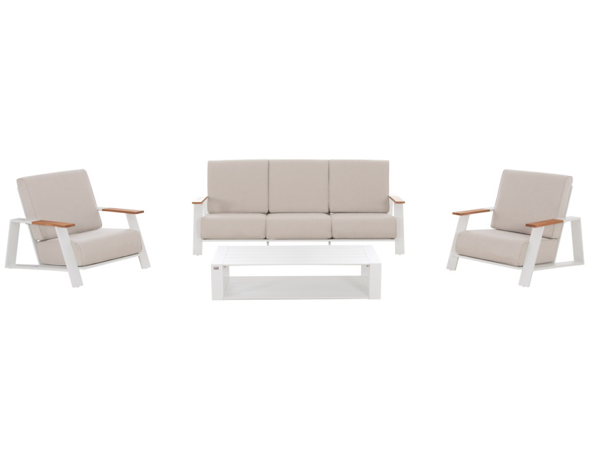 ΣΕΤ ΣΑΛΟΝΙ 4ΤΜΧ LAITH HM6551.02 ΑΛΟΥΜΙΝΙΟ & ΜΑΞΙΛΑΡΙΑ ΣΕ ΚΡΕΜ