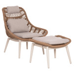 ΠΟΛΥΘΡΟΝΑ LOUNGE ΜΕ ΥΠΟΠΟΔΙΟ REMVAZZO HM6561.02 ΑΛΟΥΜΙΝΙΟ ΜΠΕΖ--WICKER 89x94x98Υεκ