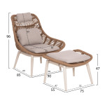 ΠΟΛΥΘΡΟΝΑ LOUNGE ΜΕ ΥΠΟΠΟΔΙΟ REMVAZZO HM6561.02 ΑΛΟΥΜΙΝΙΟ ΜΠΕΖ--WICKER 89x94x98Υεκ
