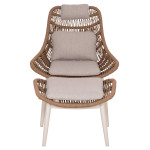 ΠΟΛΥΘΡΟΝΑ LOUNGE ΜΕ ΥΠΟΠΟΔΙΟ REMVAZZO HM6561.02 ΑΛΟΥΜΙΝΙΟ ΜΠΕΖ--WICKER 89x94x98Υεκ