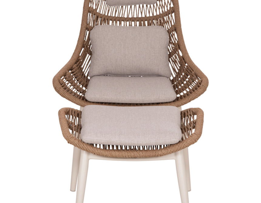 ΠΟΛΥΘΡΟΝΑ LOUNGE ΜΕ ΥΠΟΠΟΔΙΟ REMVAZZO HM6561.02 ΑΛΟΥΜΙΝΙΟ ΜΠΕΖ--WICKER 89x94x98Υεκ