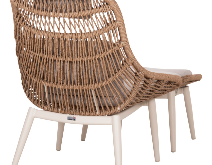 ΠΟΛΥΘΡΟΝΑ LOUNGE ΜΕ ΥΠΟΠΟΔΙΟ REMVAZZO HM6561.02 ΑΛΟΥΜΙΝΙΟ ΜΠΕΖ--WICKER 89x94x98Υεκ