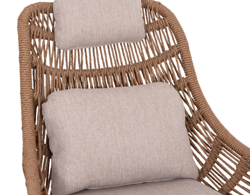 ΠΟΛΥΘΡΟΝΑ LOUNGE ΜΕ ΥΠΟΠΟΔΙΟ REMVAZZO HM6561.02 ΑΛΟΥΜΙΝΙΟ ΜΠΕΖ--WICKER 89x94x98Υεκ