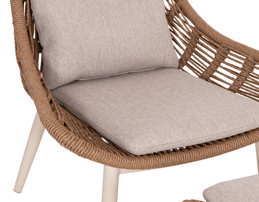 ΠΟΛΥΘΡΟΝΑ LOUNGE ΜΕ ΥΠΟΠΟΔΙΟ REMVAZZO HM6561.02 ΑΛΟΥΜΙΝΙΟ ΜΠΕΖ--WICKER 89x94x98Υεκ