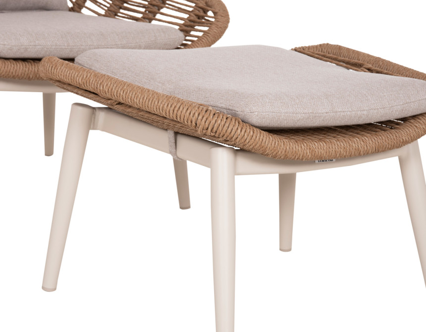 ΠΟΛΥΘΡΟΝΑ LOUNGE ΜΕ ΥΠΟΠΟΔΙΟ REMVAZZO HM6561.02 ΑΛΟΥΜΙΝΙΟ ΜΠΕΖ--WICKER 89x94x98Υεκ