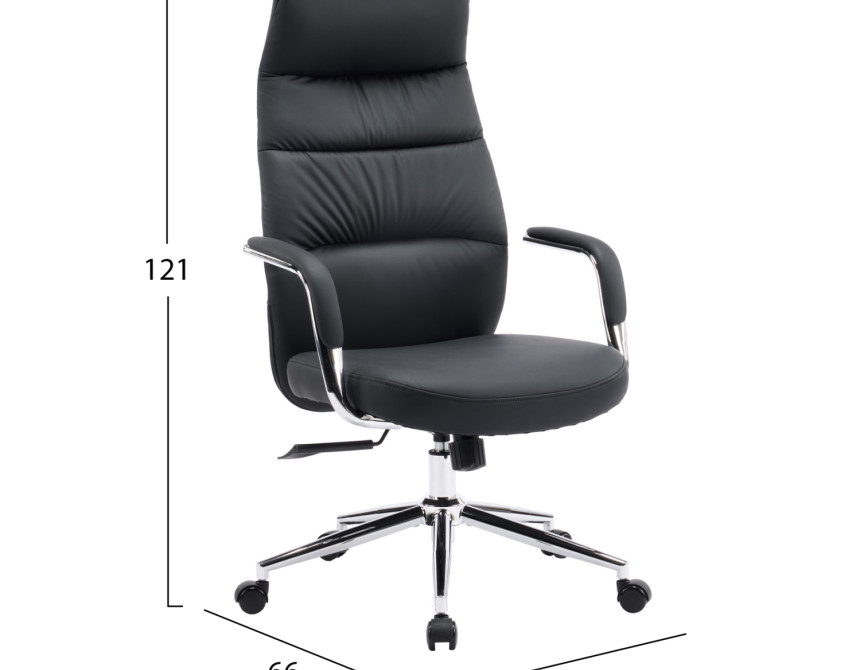 ΚΑΡΕΚΛΑ ΓΡΑΦΕΙΟΥ TEETER HM18355.01 ΜΑΥΡΟ PU ΔΕΡΜΑ--ΒΑΣΗ ΧΡΩΜΙΟΥ 67x66x121Υεκ