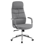 ΚΑΡΕΚΛΑ ΓΡΑΦΕΙΟΥ TEETER HM18355.10 ΓΚΡΙ PU ΔΕΡΜΑ--ΒΑΣΗ ΧΡΩΜΙΟΥ 67x66x121Υεκ