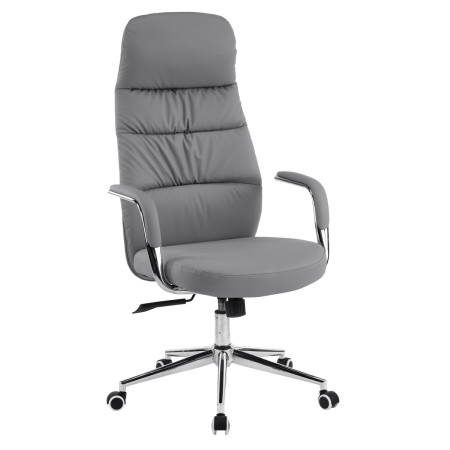 ΚΑΡΕΚΛΑ ΓΡΑΦΕΙΟΥ TEETER HM18355.10 ΓΚΡΙ PU ΔΕΡΜΑ--ΒΑΣΗ ΧΡΩΜΙΟΥ 67x66x121Υεκ