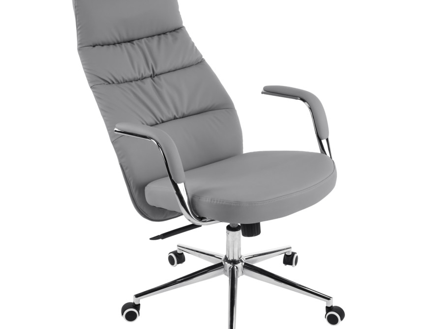 ΚΑΡΕΚΛΑ ΓΡΑΦΕΙΟΥ TEETER HM18355.10 ΓΚΡΙ PU ΔΕΡΜΑ--ΒΑΣΗ ΧΡΩΜΙΟΥ 67x66x121Υεκ