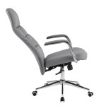 ΚΑΡΕΚΛΑ ΓΡΑΦΕΙΟΥ TEETER HM18355.10 ΓΚΡΙ PU ΔΕΡΜΑ--ΒΑΣΗ ΧΡΩΜΙΟΥ 67x66x121Υεκ