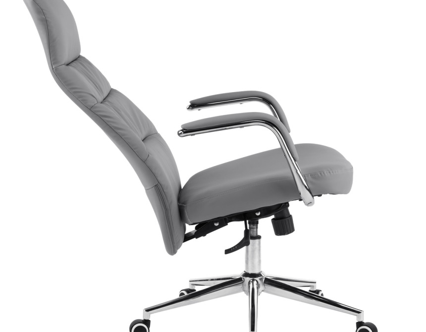 ΚΑΡΕΚΛΑ ΓΡΑΦΕΙΟΥ TEETER HM18355.10 ΓΚΡΙ PU ΔΕΡΜΑ--ΒΑΣΗ ΧΡΩΜΙΟΥ 67x66x121Υεκ