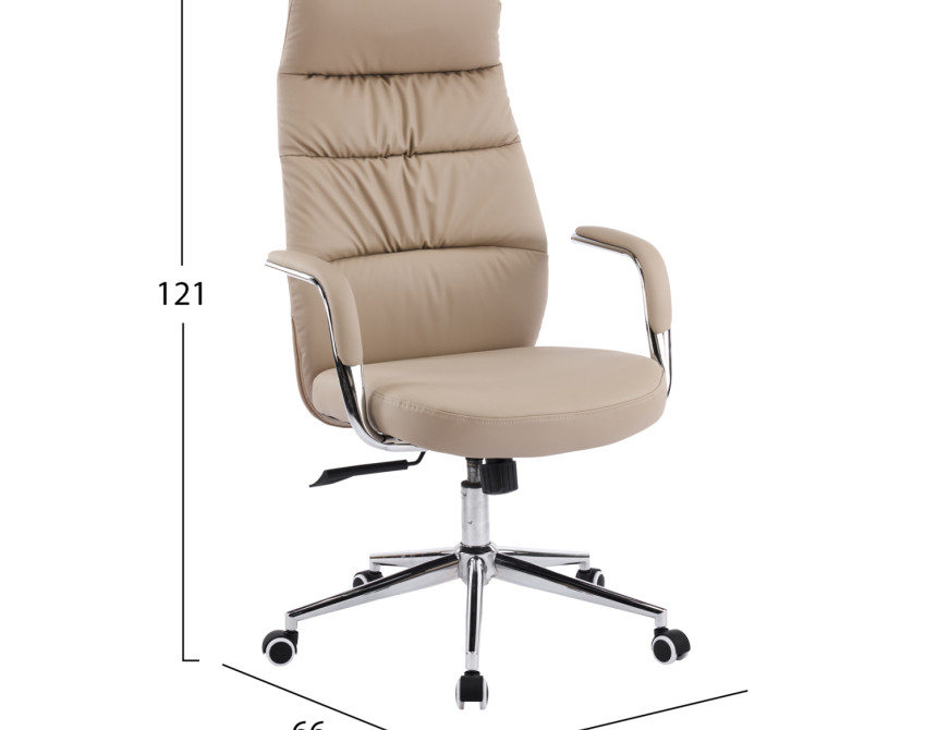 ΚΑΡΕΚΛΑ ΓΡΑΦΕΙΟΥ TEETER HM18355.02 ΜΠΕΖ PU ΔΕΡΜΑ--ΒΑΣΗ ΧΡΩΜΙΟΥ 67x66x121Υεκ