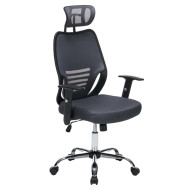 ΚΑΡΕΚΛΑ ΓΡΑΦΕΙΟΥ BRIEF HM1206.02 ΓΚΡΙ MESH--ΒΑΣΗ ΧΡΩΜΙΟΥ 63x64x122Υεκ.