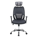 ΚΑΡΕΚΛΑ ΓΡΑΦΕΙΟΥ BRIEF HM1206.02 ΓΚΡΙ MESH--ΒΑΣΗ ΧΡΩΜΙΟΥ 63x64x122Υεκ.