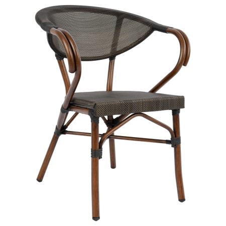 ΠΟΛΥΘΡΟΝΑ ΑΛΟΥΜΙΝΙΟΥ CLAY BAMBOO LOOK ΚΑΦΕ ΜΕ TEXTLINE HM5025 60,5x59x81 cm