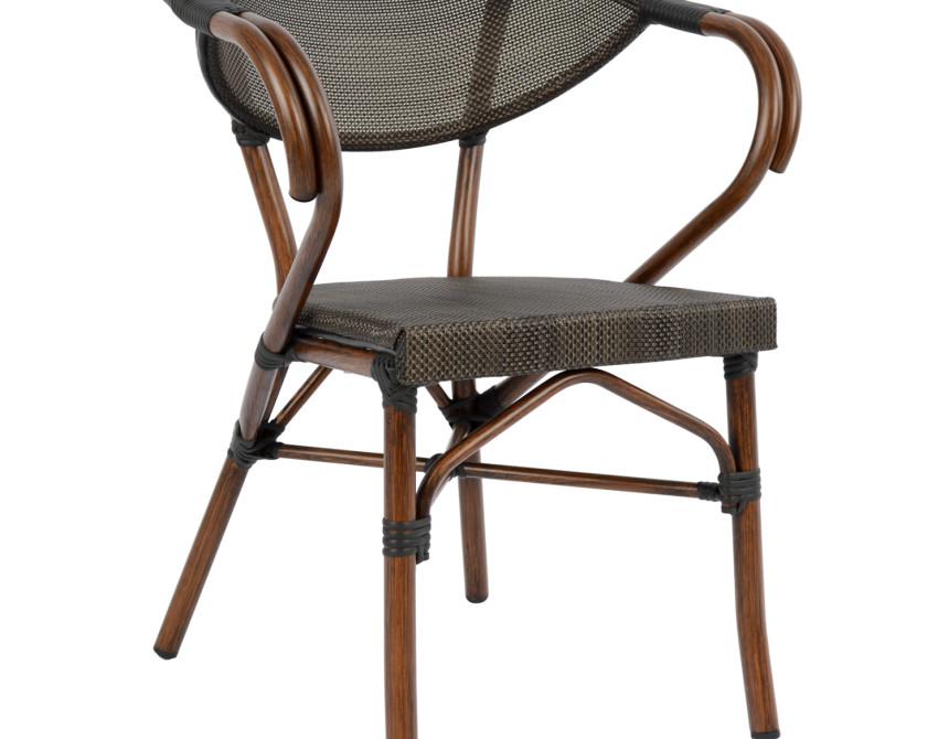 ΠΟΛΥΘΡΟΝΑ ΑΛΟΥΜΙΝΙΟΥ CLAY BAMBOO LOOK ΚΑΦΕ ΜΕ TEXTLINE HM5025 60,5x59x81 cm
