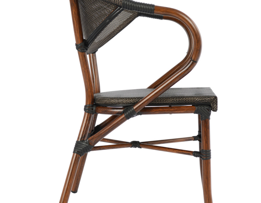 ΠΟΛΥΘΡΟΝΑ ΑΛΟΥΜΙΝΙΟΥ CLAY BAMBOO LOOK ΚΑΦΕ ΜΕ TEXTLINE HM5025 60,5x59x81 cm
