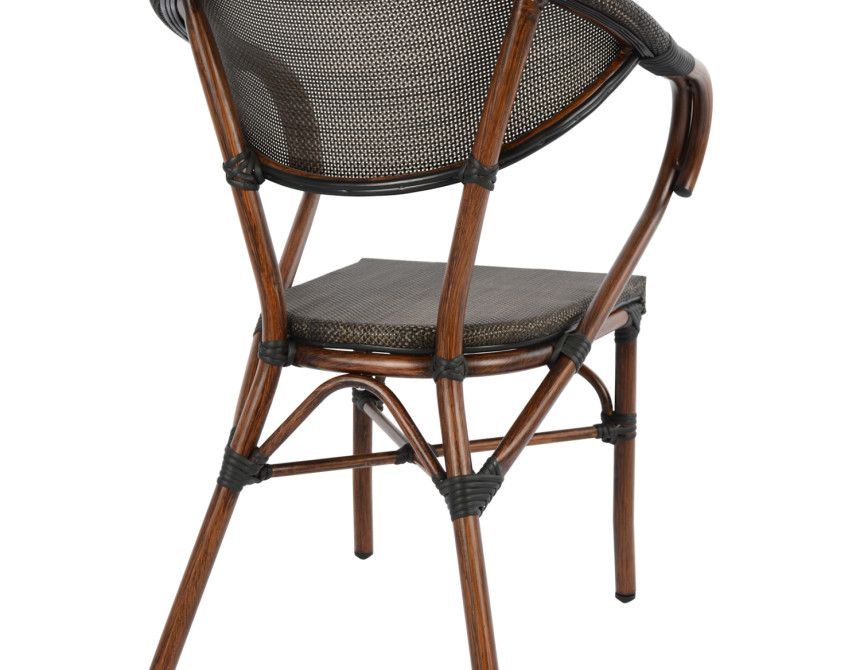 ΠΟΛΥΘΡΟΝΑ ΑΛΟΥΜΙΝΙΟΥ CLAY BAMBOO LOOK ΚΑΦΕ ΜΕ TEXTLINE HM5025 60,5x59x81 cm