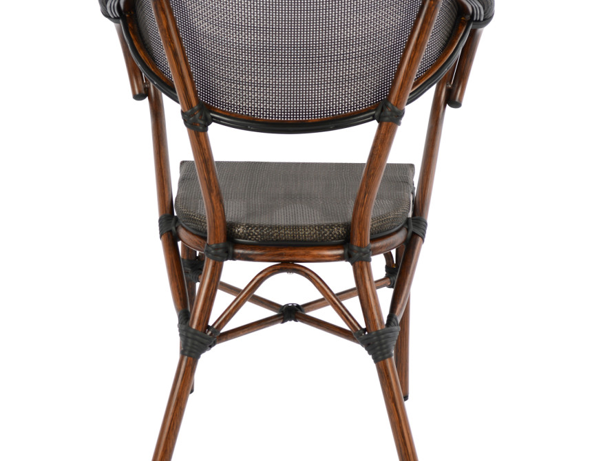 ΠΟΛΥΘΡΟΝΑ ΑΛΟΥΜΙΝΙΟΥ CLAY BAMBOO LOOK ΚΑΦΕ ΜΕ TEXTLINE HM5025 60,5x59x81 cm