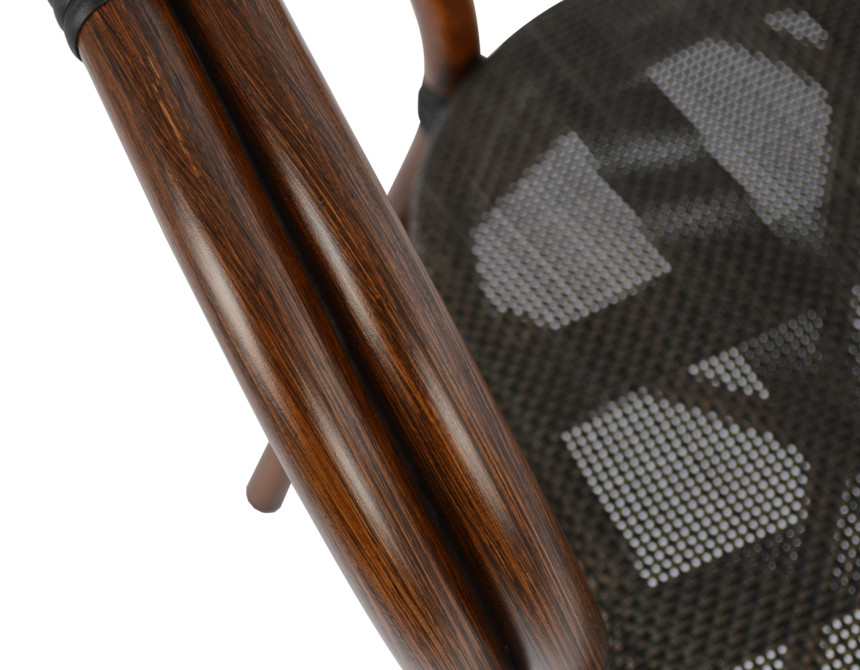 ΠΟΛΥΘΡΟΝΑ ΑΛΟΥΜΙΝΙΟΥ CLAY BAMBOO LOOK ΚΑΦΕ ΜΕ TEXTLINE HM5025 60,5x59x81 cm