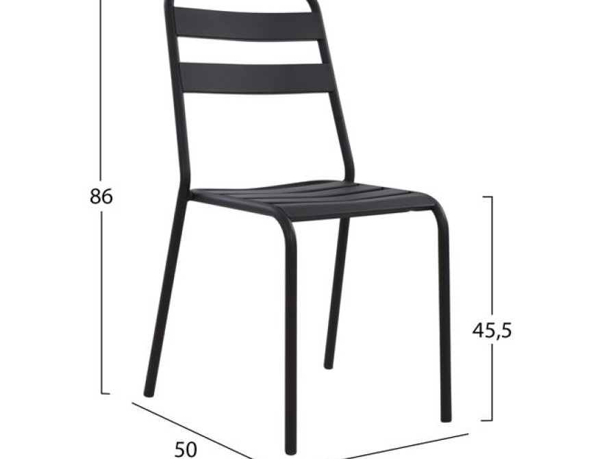 ΚΑΡΕΚΛΑ ΜΕΤΑΛΛΙΚΗ ΜΑΥΡΗ JASON HM5177.01 43x50x86cm