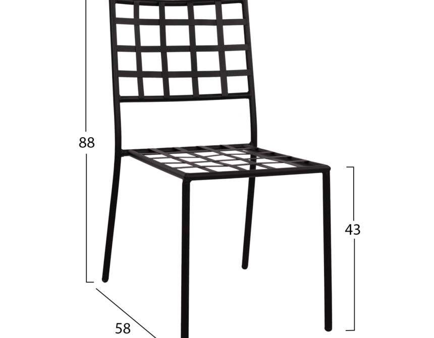 ΜΕΤΑΛΛΙΚΗ ΚΑΡΕΚΛΑ EMERY HM5509 ΣΕ ΜΑΥΡΗ ΑΠΟΧΡΩΣΗ 46x58x88  cm