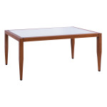 ΤΡΑΠΕΖΙ MEIR ΣΑΛΟΝΙΟΥ ΑΛΟΥΜΙΝΙΟΥ BAMBOO LOOK ΜΕ ΓΥΑΛΙ 100Χ58Χ46 HM5551.01