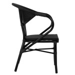 ΠΟΛΥΘΡΟΝΑ ΑΛΟΥΜΙΝΙΟΥ CLAY BAMBOO LOOK ΜΑΥΡΗ ΜΕ TEXTLINE HM5025.02 59x60x82 cm