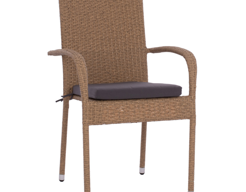 ΠΟΛΥΘΡΟΝΑ ΜΕΤΑΛΛΙΚΗ ANISHA HM5685.02 ΜΕ ΜΑΞΙΛΑΡΙ WICKER ΚΑΦΕ-ΜΟΚΑ ΣΤΟΙΒ/ΜΕΝΗ 56x60x94 εκ.
