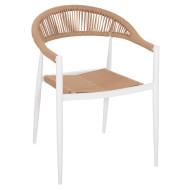 ΠΟΛΥΘΡΟΝΑ ΑΛΟΥΜΙΝΙΟΥ GRET HM5854.01 ΛΕΥΚΗ PE RATTAN ΜΠΕΖ 56x55,5x78Υεκ.