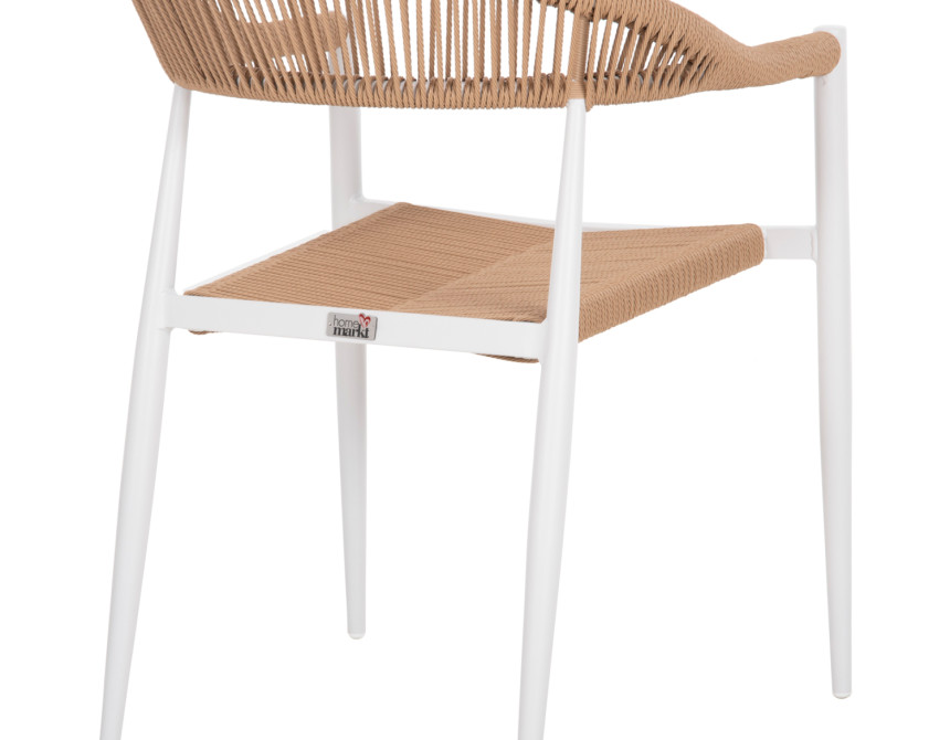 ΠΟΛΥΘΡΟΝΑ ΑΛΟΥΜΙΝΙΟΥ GRET HM5854.01 ΛΕΥΚΗ PE RATTAN ΜΠΕΖ 56x55,5x78Υεκ.
