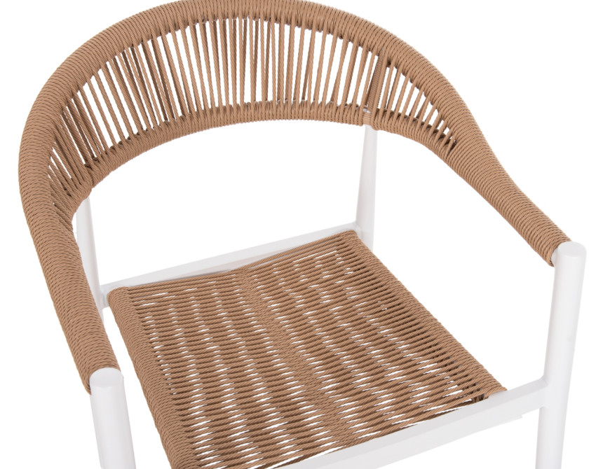 ΠΟΛΥΘΡΟΝΑ ΑΛΟΥΜΙΝΙΟΥ GRET HM5854.01 ΛΕΥΚΗ PE RATTAN ΜΠΕΖ 56x55,5x78Υεκ.