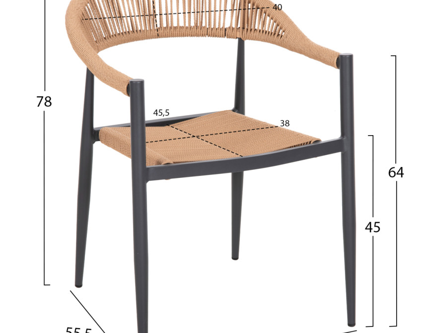 ΠΟΛΥΘΡΟΝΑ ΑΛΟΥΜΙΝΙΟΥ GRET HM5854.02 ΑΝΘΡΑΚΙ PΕ RATTAN ΜΠΕΖ 56x55,5x78Υ εκ.