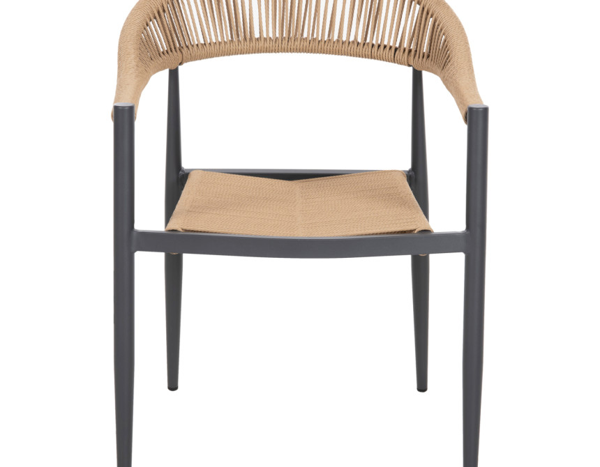 ΠΟΛΥΘΡΟΝΑ ΑΛΟΥΜΙΝΙΟΥ GRET HM5854.02 ΑΝΘΡΑΚΙ PΕ RATTAN ΜΠΕΖ 56x55,5x78Υ εκ.