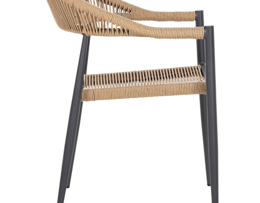 ΠΟΛΥΘΡΟΝΑ ΑΛΟΥΜΙΝΙΟΥ GRET HM5854.02 ΑΝΘΡΑΚΙ PΕ RATTAN ΜΠΕΖ 56x55,5x78Υ εκ.