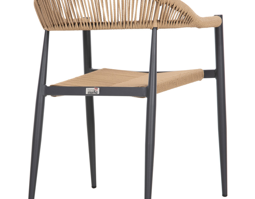 ΠΟΛΥΘΡΟΝΑ ΑΛΟΥΜΙΝΙΟΥ GRET HM5854.02 ΑΝΘΡΑΚΙ PΕ RATTAN ΜΠΕΖ 56x55,5x78Υ εκ.