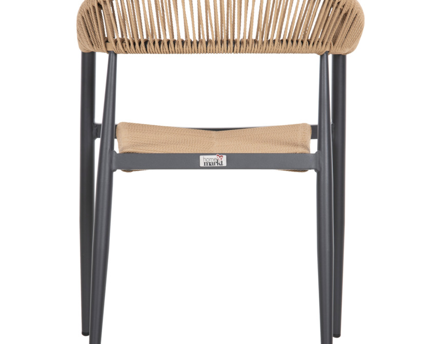 ΠΟΛΥΘΡΟΝΑ ΑΛΟΥΜΙΝΙΟΥ GRET HM5854.02 ΑΝΘΡΑΚΙ PΕ RATTAN ΜΠΕΖ 56x55,5x78Υ εκ.